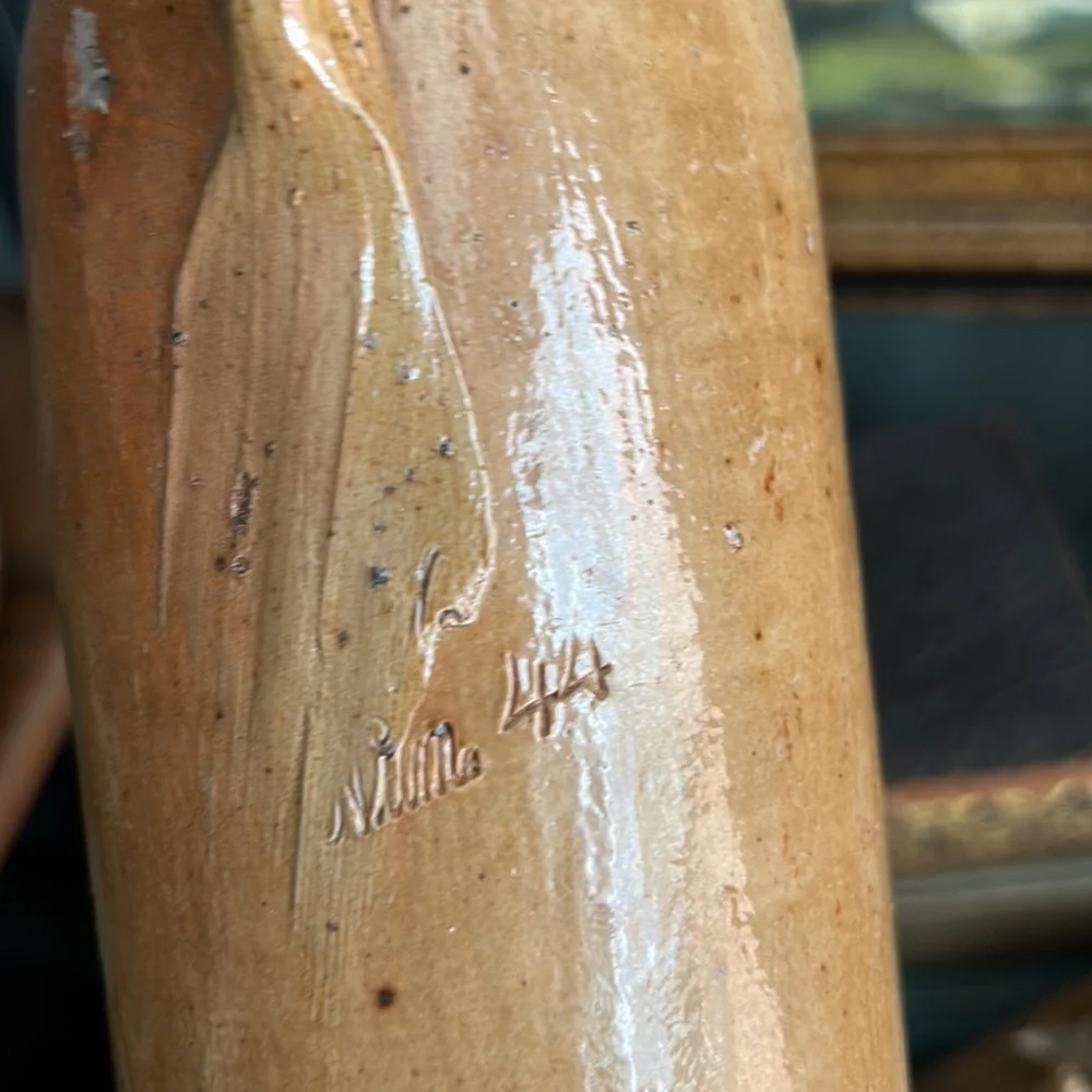 ANTIQUE German 1844 NASSAU Stoneware Bottle Artist Signed - Picture 11 of 12